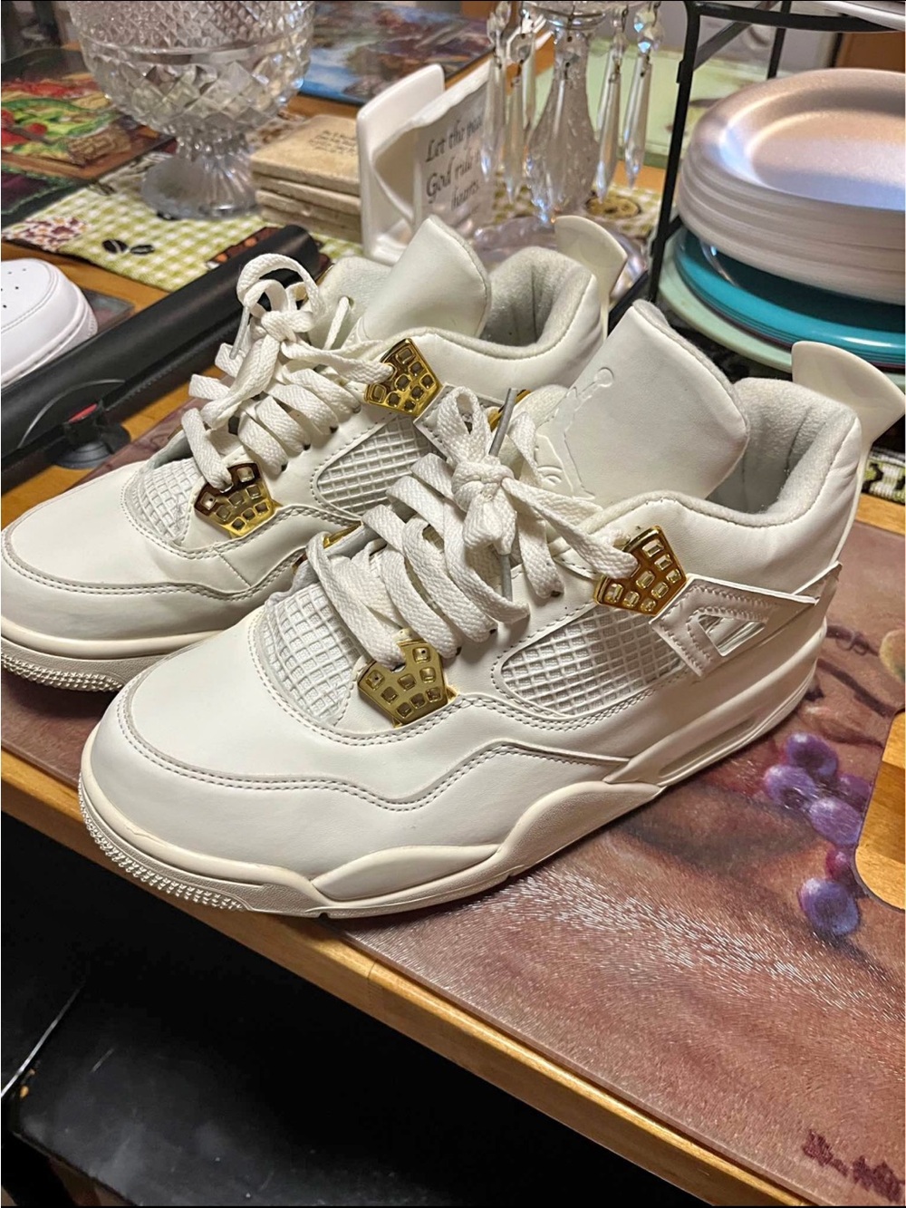 Jordan Women's Cream/Gold Retro Sneaker